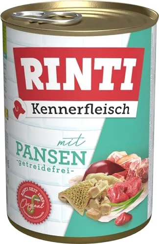 RINTI Kennerfleisch Dose Pansen 12x400g - Hochwertiges Hundefutter mit Pansen, reich an Proteinen und ideal für die tägliche Ernährung Ihres Hundes.