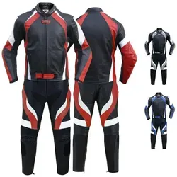German Wear Motorradkombi GW415K-2tlg - 2-teilige Motorradkombi aus hochwertigem Rindsleder mit Protektorentaschen für optimalen Schutz. Reflektierende Elemente und flexible Passform für komfortables Fahren.