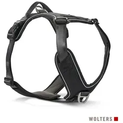 Wolters Geschirr Active Pro Comfort - Größe 55-65 cm, schwarz anthrazit, robust und ideal für aktive Hunde