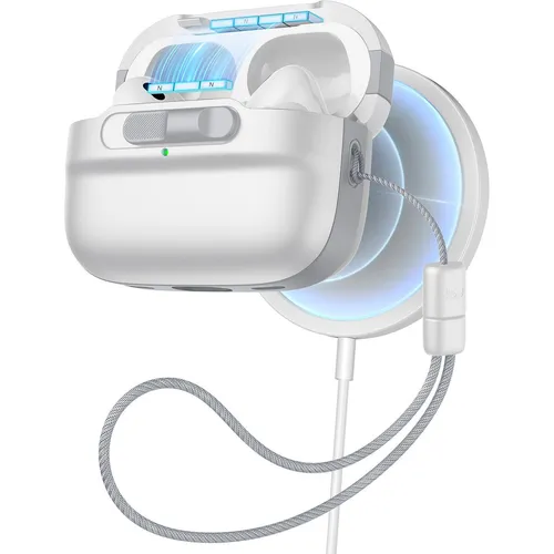 ESR Pulse Schutzhülle für AirPods 4 (weiß) - Kopfhörer-Zubehör mit HaloLock-Technologie für schnelles MagSafe-Laden und robustem Schutz vor Stößen und Kratzern - stilvoll und funktional.