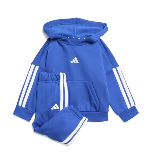 ADIDAS SPORTSWEAR I 3S FL HD JOG Trainingsanzug - Kinder Trainingsanzug in royal blau/weiß, aus 70% Baumwolle für hohen Tragekomfort und mit recycelten Materialien für Nachhaltigkeit. Ideal für aktive Kleinkinder!