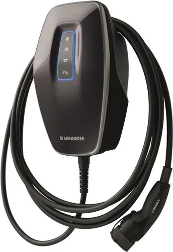 Mennekes Wallbox Amtron 4Business 730 22 kW, schwarz - Wallbox für Elektro- und Hybridautos mit MID-Zähler und 7,5m Kabel, ideal für halb-öffentliche Ladepunkte. Steuerbar per App und kompatibel mit PV-Systemen.