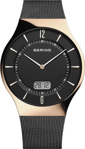 BERING Herren Uhr Funk Movement - Präzise Armbanduhr mit Saphirglas - Armbanduhren für Herren mit minimalistischem dänischen Design und höchster Genauigkeit dank Funk-Technologie. Kratzfestes Saphirglas schützt die Uhr stilvoll.