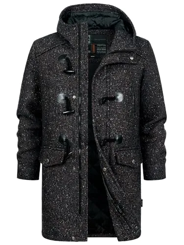 Indicode Herren Liam Dufflecoat | Eleganter Wintermantel für Männer Sky Captain, XL - Zeitloser Dufflecoat von Indicode für stilvolle Winterlooks. Mit traditionellem Knebelverschluss, Kapuze und praktischen Taschen bietet dieser Mantel nicht nur Wärme, sondern auch Funktionalität. Ideal für kalte Tage!