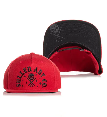 Sullen Clothing Snapback Cap Rocker Rot Basecap Tattoo Mütze Kappe Schädel
