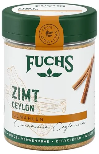 Fuchs Gewürze - Zimt Ceylon gemahlen | Aus natürlichen Zutaten | 30 g in wiederverwendbarer, recyclebarer Streudose