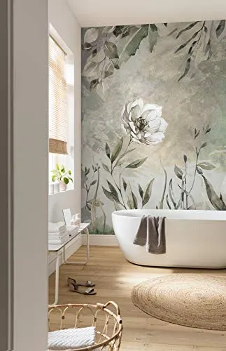 Komar Vlies Fototapete Petite Brise - Blumen für Wohnzimmer und Schlafzimmer - Hochwertige Fototapete aus deutschem Qualitätsvlies, 300 x 280 cm, umweltfreundlich und perfekt für eine stilvolle Wandgestaltung.