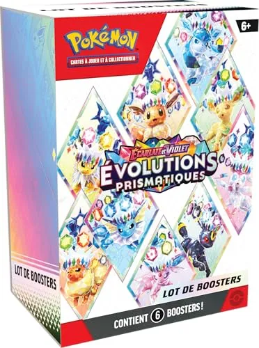 Pokémon Booster-Packung: Prismatische Entwicklungen - Sammelkartenspiele: Enthält 6 Booster-Packungen mit 60 Karten, darunter Evoli und seine Entwicklungen – ideal zur Erweiterung deiner Sammlung!