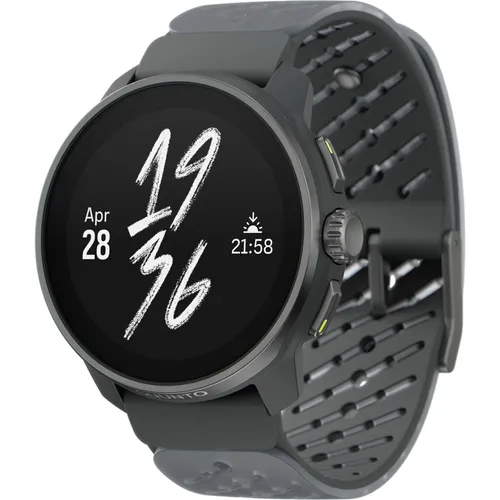 Suunto Race S Titanium Graphite - Performance Smartwatch - Sportuhren mit Titanlünette und hochauflösendem AMOLED-Display. Ideal für Wettkämpfe und Outdoor-Aktivitäten, bietet bis zu 30 Stunden GPS-Tracking und personalisierte Trainingsanalysen.