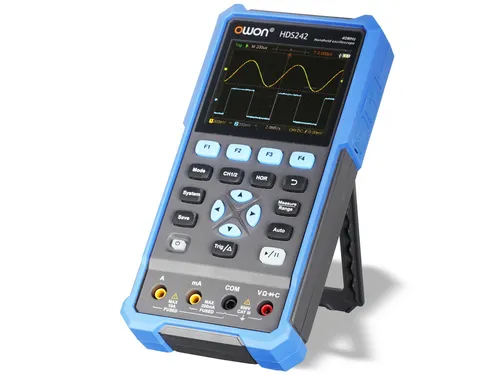OWON HDS242 LCD-Oszilloskop mit Multimeter - Oszilloskop mit 2 Kanälen und 40 MHz Bandbreite, ideal für präzise Messungen in der Elektronikentwicklung.
