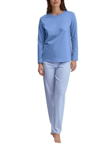 CALIDA Lovely Nights Pyjama für Damen - Schlafanzug aus 100% Baumwolle, atmungsaktiv und pflegeleicht, ideal für empfindliche Haut – für einen erholsamen Schlaf.