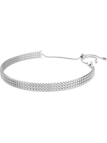 Swarovski Choker Halsband mit Kristall, elegant und vielseitig - Elegante mehrreihige Kette aus rhodiniertem Metall mit Swarovski® Kristall. Perfekt für jeden Anlass, ob Büro oder Party. Inklusive Etui, Gesamtlänge 42,5 cm.