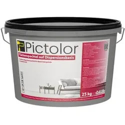 Pictolor Dispersionsspachtel 25kg – Ideal für unebene Untergründe - Eisenwaren Spachtelmasse, gebrauchsfertig und maschinenverarbeitbar, ermöglicht einfache Anwendung und Strukturierung auf verschiedenen mineralischen Untergründen.