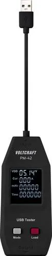 VOLTCRAFT Multimeter USB Typ-A Tester - Spannungsprüfer mit präziser Messung, ideal für Elektronikprojekte und schnelle Fehlerdiagnosen, Bedienungsanleitung beachten!