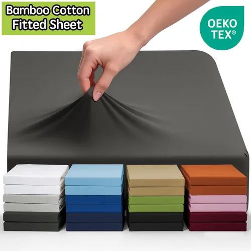 Stk. Bambus-Baumwolle Spannbettlaken 80*200cm Zufällige Farbe Spannbetttuch 1