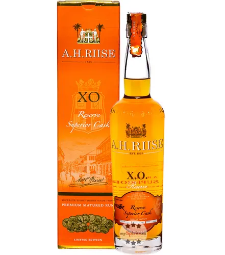 A.H. Riise XO Superior Cask - Premium Rum mit fruchtigem Aroma - Rum, vollmundig im Geschmack mit Aromen von gerösteter Kokosnuss und Toffee, perfekt für Genießer und besondere Anlässe.