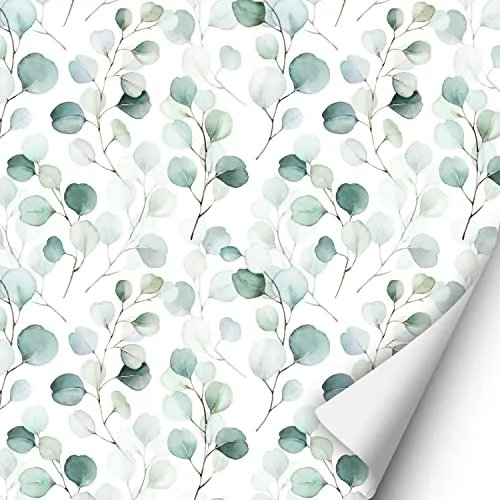 Selbstklebende Folie Floral 0,9 m - Eukalyptus Design - Hochwertige Dekorfolie für glatte Oberflächen, MADE IN GERMANY. Brillante Farbwiedergabe und einfache Anwendung. Ideal für kreative Dekoideen in jedem Raum.