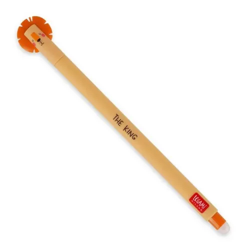 Legami Löschbarer Gelschreiber - Löwe Design - Hochwertiger, löschbarer Gelschreiber im Löwe-Design. Ideal für kreative Notizen und Zeichnungen, sorgt für Spaß beim Schreiben und ist leicht zu korrigieren.