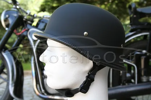 Wehrmacht Helm Motorradhelm WH1 - Stahlhelm für Oldtimer-Fans - Motorrad- & Motorsporthelme, Halbschalenhelm im schlichten Design mit Schnellverschluss, ideal für Oldtimer-Liebhaber und Sommerfahrten.