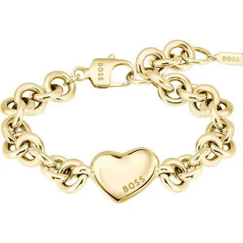 BOSS Jewelry Gliederarmband HONEY LOVE in Gelbgold mit Herz-Anhänger - Elegantes Damenarmband aus Gelbgold mit herzförmigem Anhänger, verstellbar für perfekten Sitz. Ideal als Geschenk für besondere Anlässe und ein Zeichen der Liebe.