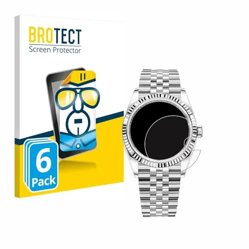 BROTECT (6 Stück Schutzfolie für Rolex Datejust 36 Displayschutz Folie Ultra-Klar