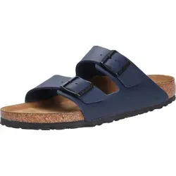 Birkenstock Arizona BF WB Pantoletten Blau Damen 38 EU - Klassische Pantoletten für Damen mit anatomisch geformtem Weichfußbett aus Kork und atmungsaktivem Obermaterial aus Birko-Flor. Ideal für hohen Tragekomfort und vielseitigen Einsatz.