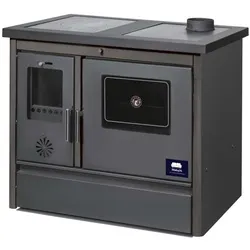 moeby24 Kaminofen Küchenofen Holzherd Kaminofen Herd Gusseisen 11,91KW BimSchV2 EEK A+ 150mm, 11 kW, Küchenofen, (1-tlg), Backen / Kochen möglich grau