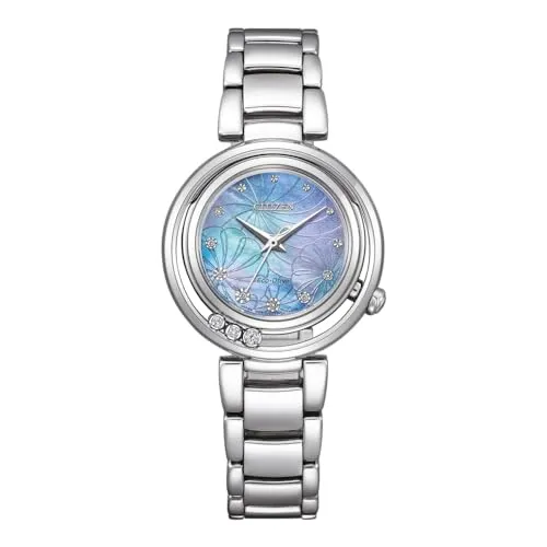 Citizen Solaruhr EM1110-81N - Damenuhr mit silbernem Armband, umweltfreundlicher Solarenergie-Antrieb für nachhaltige Nutzung.
