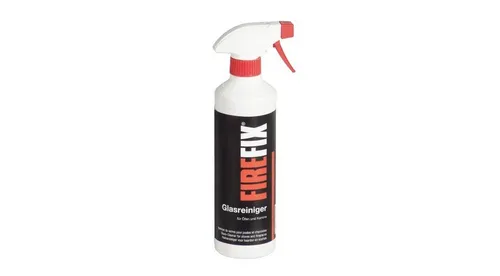 FIREFIX Glasscheibenreiniger 500ml für Feuerstellen - Reinigungsmittel für Öfen und Kamine, der schnelle Spezialreiniger mit Sprühkopf entfernt mühelos Ruß und Schmutz von Kaminscheiben.