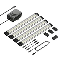 ledscom.de LED Unterbau-Leuchte Siris mit Touch-Dimmer, 30cm, 4er Set - Flache LED Unterbau-Leuchte SIRIS für vielseitige Anwendungen in Küche und Schränken. Mit integriertem Touch-Dimmer für individuelle Lichtstimmung und blendfreier, gleichmäßiger Ausleuchtung. Einfache Montage und praktische Bedienung.
