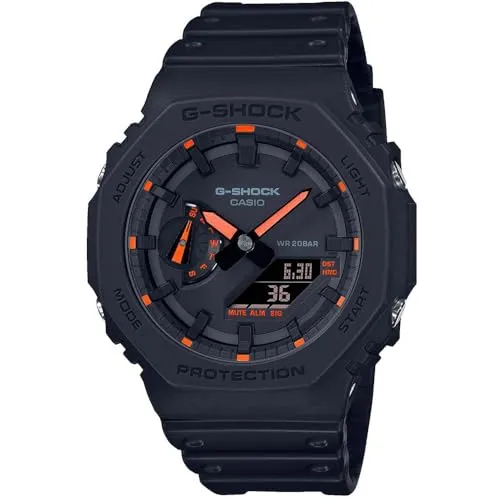 CASIO G-SHOCK Quarzuhr GA-2100-1A4ER - Armbanduhren, stoßfest und wasserresistent bis 200m – ideal für Abenteuer und den aktiven Lebensstil.