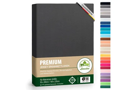 leevitex® Spannbettlaken Spannbettlaken Premium Elasthan, Gummizug: rundum, blickdicht, Anti-Pilling, 97% Baumwolle, 3% Elasthan, 40 cm Steg