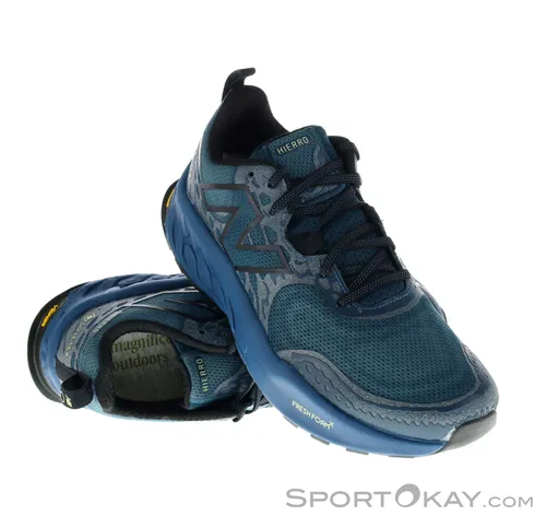 New Balance Fresh Foam X Hierro V8 GTX Herren Traillaufschuhe - Dunkel Blau 9,5 - Laufschuhe mit atmungsaktivem Gore-Tex-Material, ideal für unwegsames Gelände und nasse Bedingungen.