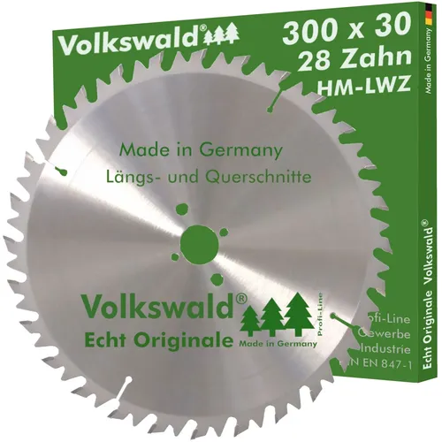 Volkswald Kreissägeblatt Volkswald ® HM-Sägeblatt LWZ 300 x 30 mm Z= 28 Kreissägeblatt Leimholz, Echt Originale Volkswald® Made in Germany