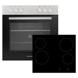 Respekta Jonas EEK: A Herdset mit Glaskeramikkochfeld - Herdset 60 cm mit 4 Kochzonen und 7 Heizarten, ideal für vielseitiges Kochen und Backen in der modernen Küche.