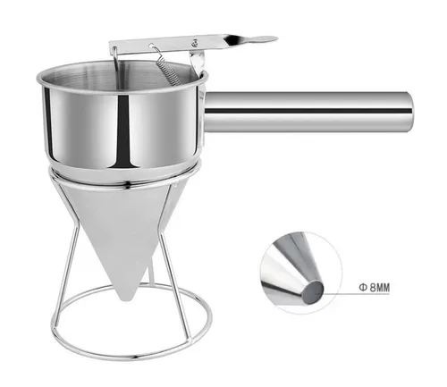 Cheffinger Teigportionierer 1,25 L - Praktischer Teigspender aus Edelstahl mit Ständer, ideal für präzises Portionieren von Teig und perfektes Backen.