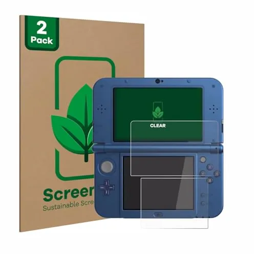 ScreenLeaf 2 Stück Schutzfolie für Nintendo New 3DS XL [nachhaltiger Displayschutz, Folie, transparent, kratzfest]