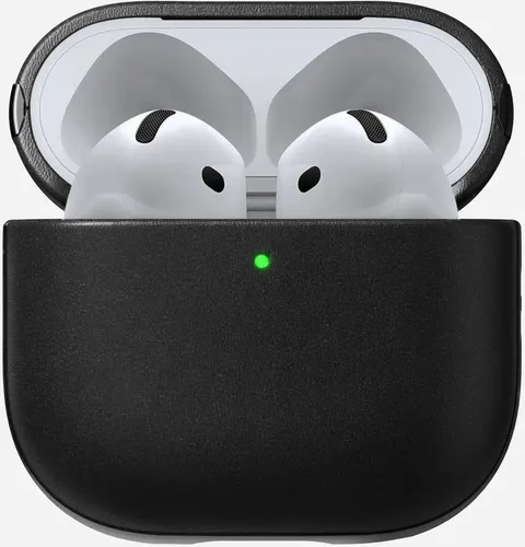 NOMAD Modern Leather Case für Airpods - Robuste Schutzhülle aus Echtleder - Audio-Zubehör: Hochwertige Schutzhülle aus Vollnarbenechtleder und Polycarbonat mit gummierten TPE-Bumper für optimalen Schutz Ihrer Airpods.