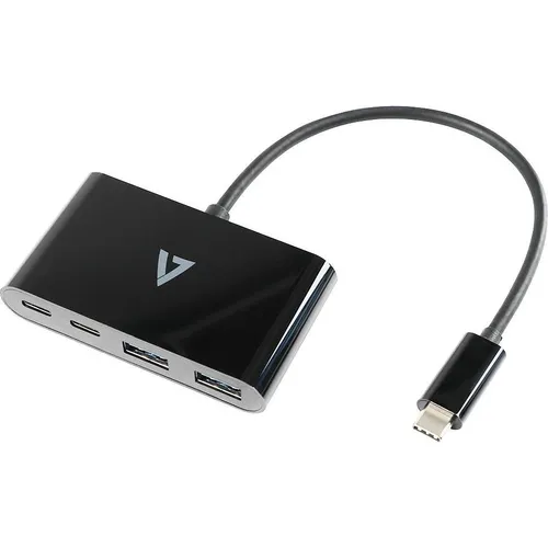 V7 USB-C to 4IN1 HUB PORT ADAPTER (USB-C, 4 Ports) (V7UC2A2CHUB-BLK)