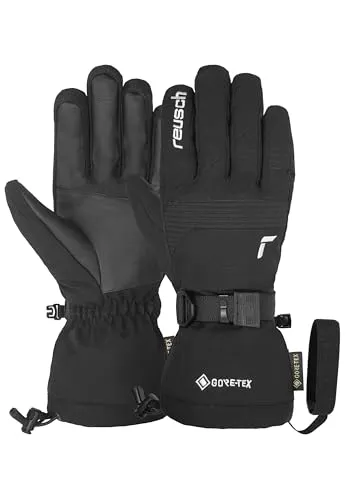 Reusch Powder Spirit Handschuhe Black/White XL - Skihandschuhe mit atmungsaktiver GORE-TEX-Membran, wasserdicht und warm dank R-Loft-Futter – ideal für kalte Tage auf der Piste.