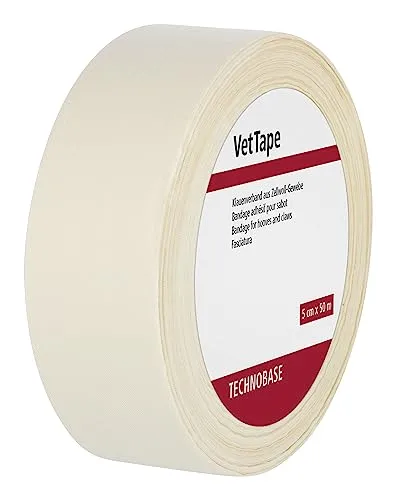 Bandage Vet Tape Klauen- Hufverband - Luftdurchlässiger Klauenverband mit stark klebendem Kautschukkleber, 50 mm breit und 50 m lang, von Tierärzten empfohlen