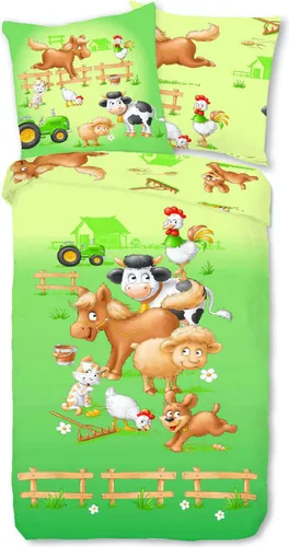 ESPiCO Kinderbettwäsche Farm, 2-teiliges Set mit Digitaldruck - Bettwäsche-Sets aus 100% Baumwolle, mit süßen Bauernhof-Motiven und Wendefunktion für variablen Look. Ideal für Tierliebhaber und ein gemütliches Kinderzimmer.