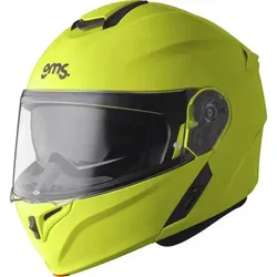 GMS Motorrad Klapphelm Aperio L - Fluogelb mit Sonnenblende - Hochwertiger Klapphelm für ATV, Motocross und Offroad, ausgestattet mit kratzfestem Visier und optimaler Belüftung. Inklusive Aufbewahrungstasche für maximale Funktionalität.