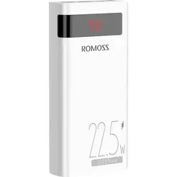ROMOSS SENSE8PF Powerbank - 30000 mAh, Weiß - Powerbank mit 30.000 mAh, ideal zum gleichzeitigen Laden von 3 Geräten. LED-Display zur Statusanzeige und breite Kompatibilität für alle gängigen Geräte.