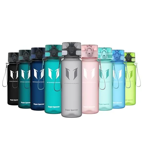 Super Sparrow Trinkflasche - Tritan Wasserflasche - 500ml - BPA-frei - Ideale Sportflasche - Sport, Wasser, Fahrrad, Fitness, Uni, Outdoor - Leicht, Nachhaltig
