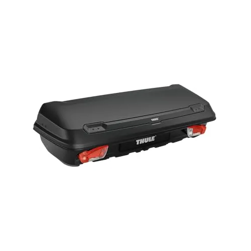 THULE Arcos Box L Black Heckbox Hartschale 906200 - Fahrradträger mit 400 Litern Stauraum, ideal für müheloses Reisen ohne Dachlast. Aerodynamisches Design schont den Kraftstoffverbrauch und ermöglicht eine einfache Handhabung.