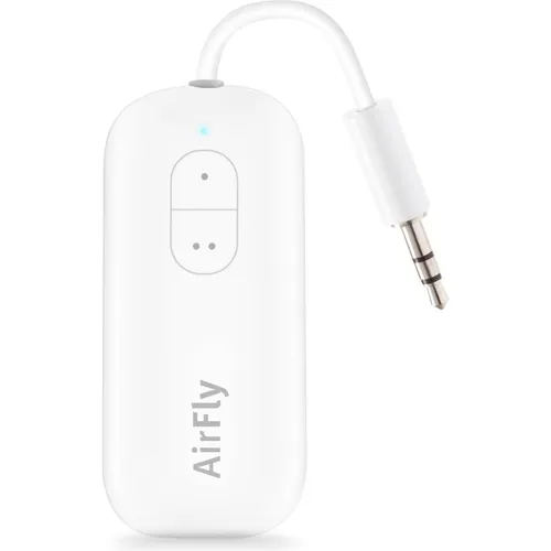 Twelvesouth AirFly Duo Bluetooth Sender für bis zu 2 Kopfhörer - USB-Bluetooth-Adapter, ermöglicht kabelloses Streaming für bis zu 2 Kopfhörer gleichzeitig, ideal für Reisen und gemeinsames Hören.
