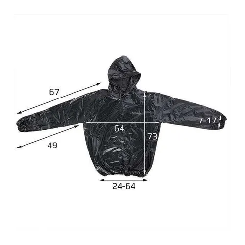 DSS12 SAUNA DRES BLACK HMS - Fitness- & Massagerollen, hochwertiger Saunaanzug aus Polyvinylchlorid für effektives Schwitzen und Steigerung der Fitness.