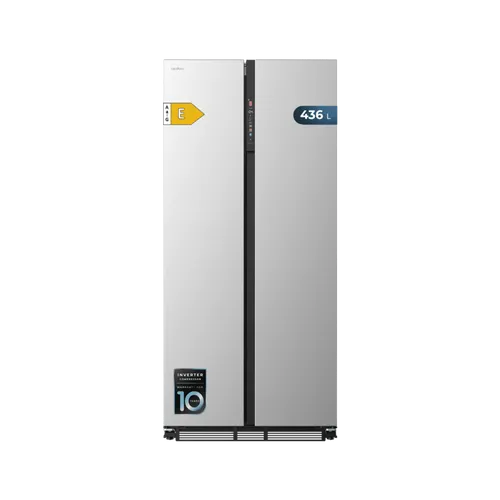 Cecotec Bolero CoolMarket FD 576 Inox E Kühlschrank - Geräumiger French-Door-Kühlschrank mit 576 L, No Frost-Technologie und Inverter-Kompressor für effiziente Kühlung. Ideal für große Haushalte!