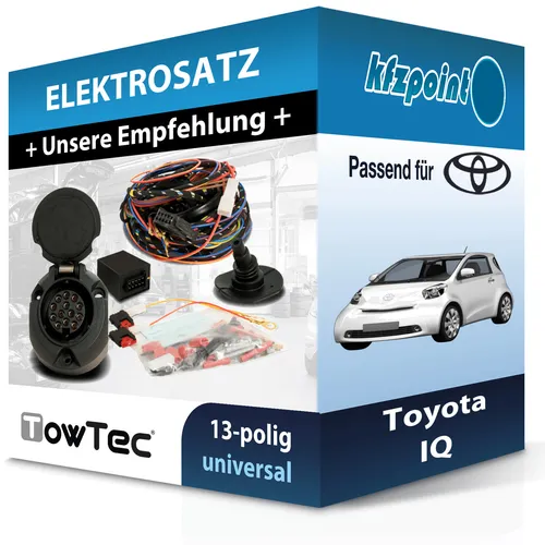 TRAIL-TEC E-Satz 13polig für Toyota C-HR - Universeller Elektrosatz mit Blinkerüberwachung, ideal für die einfache Installation einer Anhängerkupplung. Inklusive Montagematerial und Anleitung.